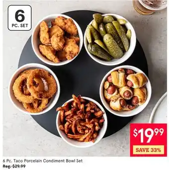 Kitchen Stuff Plus 6 Pc. Taco Porcelain Condiment Bowl Set offer