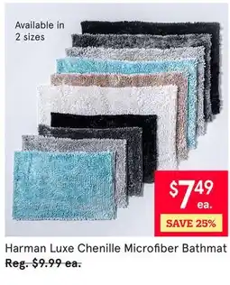 Kitchen Stuff Plus Harman Luxe Chenille Microfiber Bathmat offer