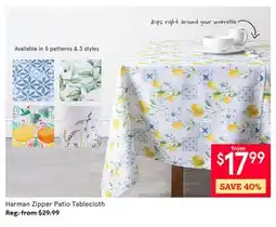 Kitchen Stuff Plus Harman Zipper Patio Tablecloth offer