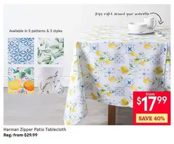 Kitchen Stuff Plus Harman Zipper Patio Tablecloth offer