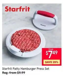 Kitchen Stuff Plus Starfrit Patty Hamburger Press Set offer