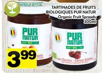 Supermarché PA TARTINADES DE FRUITS BIOLOGIQUES PUR NATUR | ORGANIC FRUIT SPREADS offer