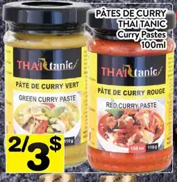 Supermarché PA PÂTES DE CURRY THAI TANIC | CURRY PASTES offer