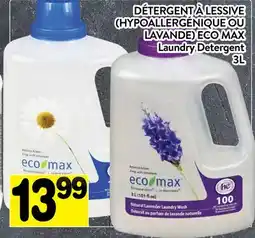 Supermarché PA DÉTERGENT À LESSIVE (HYPOALLERGÉNIQUE OU LAVANDE) ECO MAX | ECO MAX Laundry Detergent offer