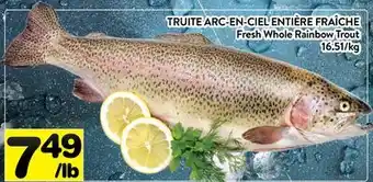 Supermarché PA TRUITE ARC-EN-CIEL ENTIÈRE FRAÎCHE | FRESH WHOLE RAINBOW TROUT offer