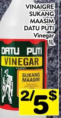Supermarché PA VINAIGRE SUKANG MAASIM DATU PUTI Vinegar offer