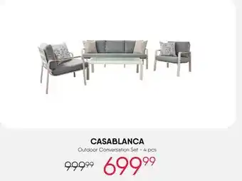Meubles RD Casablanca - Aluminium Outdoor Conversation Set with Coffee Table - 4 pcs offer