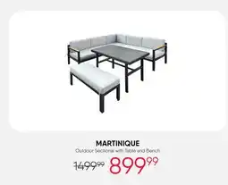 Meubles RD MARTINIQUE Outdoor Sectional with Table and Bench offer
