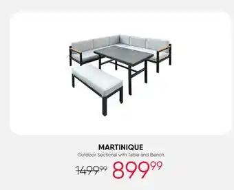 Meubles RD MARTINIQUE Outdoor Sectional with Table and Bench offer