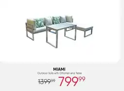 Meubles RD Miami - Aluminium Outdoor Sofa with Ottoman and Table - 4 pcs offer