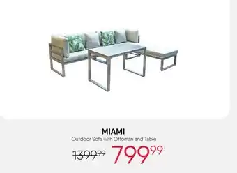 Meubles RD Miami - Aluminium Outdoor Sofa with Ottoman and Table - 4 pcs offer