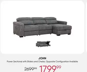 Meubles RD John - Power Sectional with Sliders and Chaise offer
