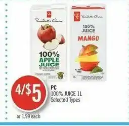 Shoppers Drug Mart 100% Juice offer