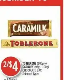 Shoppers Drug Mart Toblerone or Cadbury offer