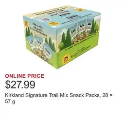 Costco Kirkland Signature Trail Mix Snack Packs, 28 × 57 g offer