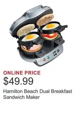 Costco Hamilton Beach Dual Breakfast Sandwich Maker offer