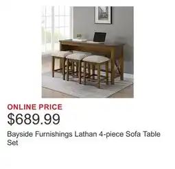 Costco Bayside Furnishings Lathan 4-piece Sofa Table Set offer