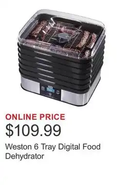Costco Weston 6 Tray Digital Food Dehydrator offer