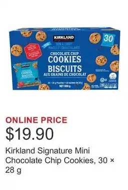 Costco Kirkland Signature Mini Chocolate Chip Cookies, 30 × 28 g offer