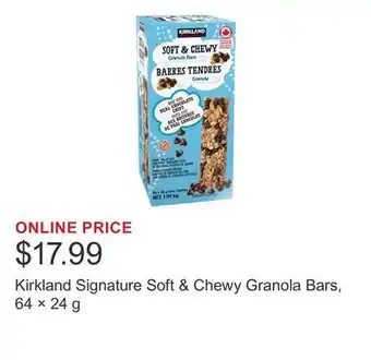 Costco Kirkland Signature Soft & Chewy Granola Bars, 64 × 24 g offer