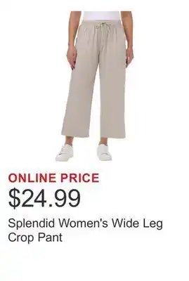 Costco Splendid Women's Wide Leg Crop Pant offer