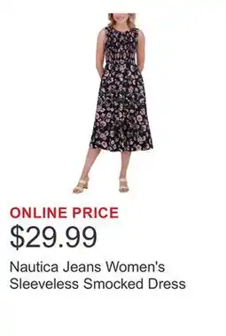 Costco Nautica Jeans Women's Sleeveless Smocked Dress offer