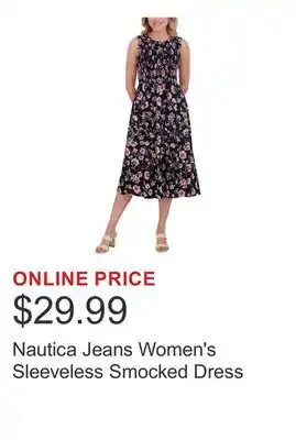 Costco Nautica Jeans Women's Sleeveless Smocked Dress offer