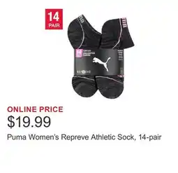 Costco Puma Women's Repreve Athletic Sock, 14-pair offer