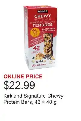 Costco Kirkland Signature Chewy Protein Bars, 42 × 40 g offer