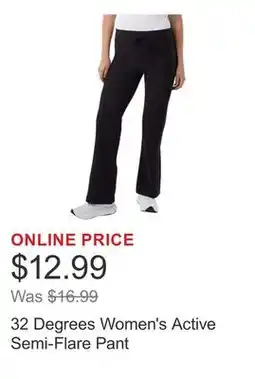 Costco 32 Degrees Women's Active Semi-Flare Pant offer