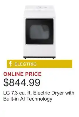 Costco LG 7.3 cu. ft. Electric Dryer with Built-in AI Technology offer