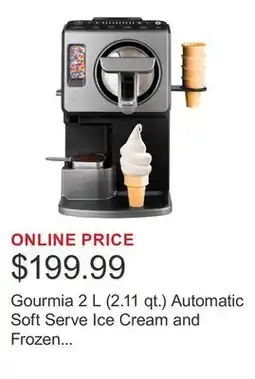 Costco Gourmia 2 L (2.11 qt.) Automatic Soft Serve Ice Cream and Frozen Drink Maker offer