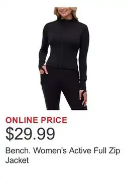 Costco Bench. Women's Active Full Zip Jacket offer