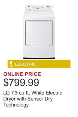 Costco LG 7.3 cu ft. White Electric Dryer with Sensor Dry Technology offer