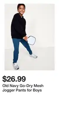 Old Navy Old Navy Go-Dry Mesh Jogger Pants for Boys offer