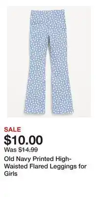 Old Navy Old Navy Printed High-Waisted Flared Leggings for Girls offer