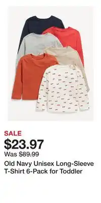 Old Navy Old Navy Unisex Long-Sleeve T-Shirt 6-Pack for Toddler offer