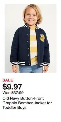 Old Navy Old Navy Button-Front Graphic Bomber Jacket for Toddler Boys offer