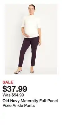 Old Navy Old Navy Maternity Full-Panel Pixie Ankle Pants offer