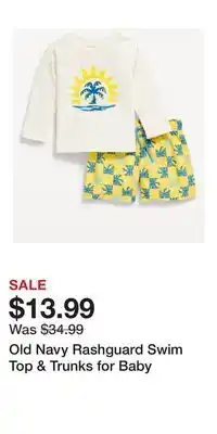Old Navy Old Navy Rashguard Swim Top & Trunks for Baby offer