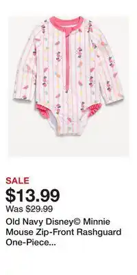Old Navy Old Navy Disney Minnie Mouse Zip-Front Rashguard One-Piece Swimsuit for Baby offer
