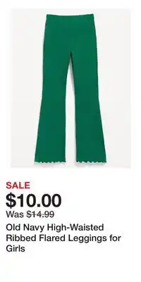 Old Navy Old Navy High-Waisted Ribbed Flared Leggings for Girls offer