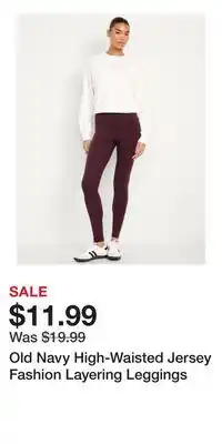 Old Navy Old Navy High-Waisted Jersey Fashion Layering Leggings offer