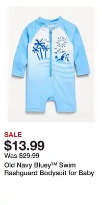 Old Navy Old Navy Bluey Swim Rashguard Bodysuit for Baby offer