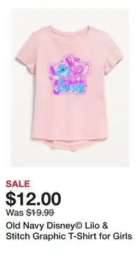 Old Navy Old Navy Disney Lilo & Stitch Graphic T-Shirt for Girls offer