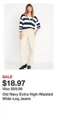 Old Navy Old Navy Extra High-Waisted Wide-Leg Jeans offer