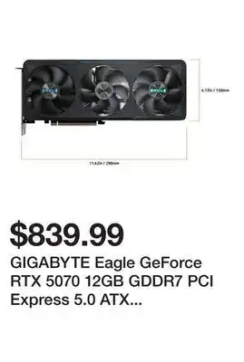 Newegg GIGABYTE Eagle GeForce RTX 5070 12GB GDDR7 PCI Express 5.0 ATX Graphics Card GV-N5070EAGLE OC-12GD offer