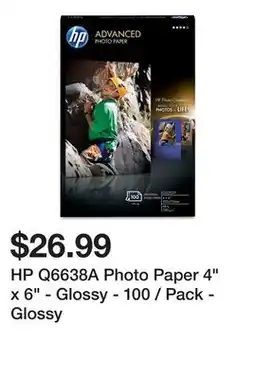 Newegg HP Q6638A Photo Paper 4 x 6 - Glossy - 100 / Pack - Glossy offer