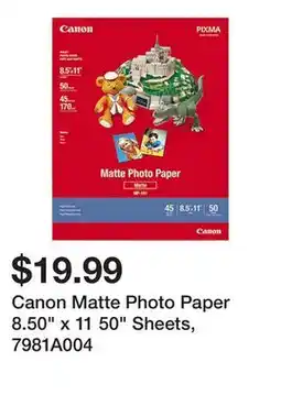 Newegg Canon Matte Photo Paper 8.50 x 11 50 Sheets, 7981A004 offer