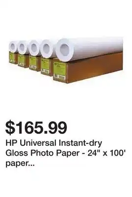 Newegg HP Universal Instant-dry Gloss Photo Paper - 24 x 100' paper Q6574A for HP designjets - 1 roll offer